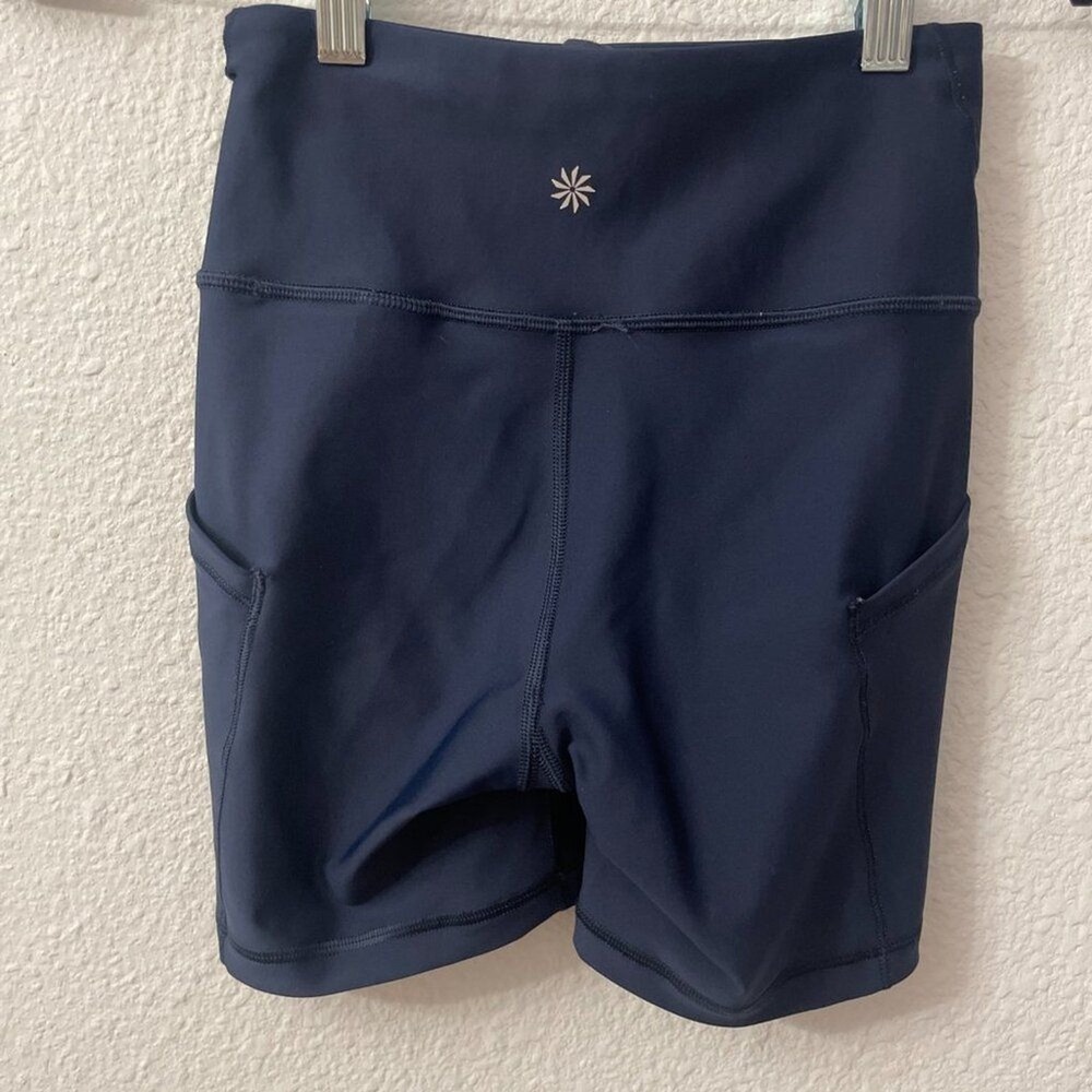Athleta 2025 spandex shorts pockets blue - xxs‎